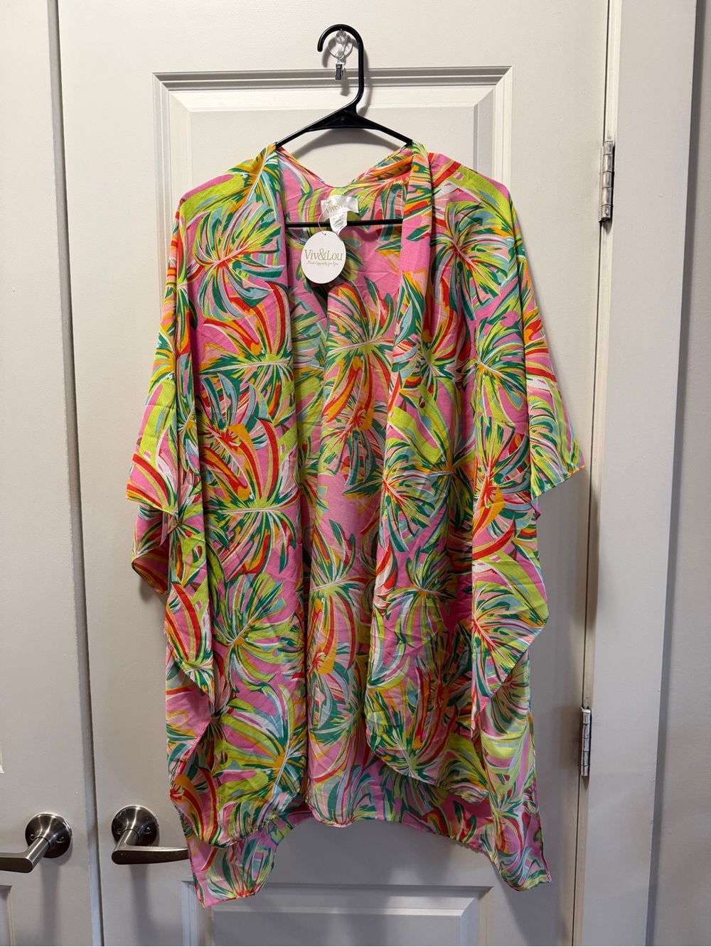 Vivi & Lou Tropical Pink Kimono Cover-Up